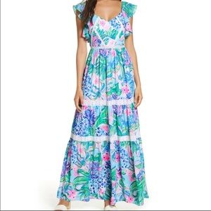 LILLY PULITZER Multicolor Ivie Maxi Dress Size 00